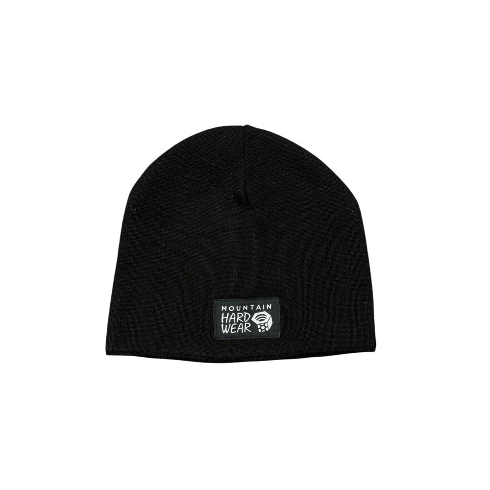 Mountain Hardwear Black Knit Beanie Hat Mens Wool Blend Outdoors Gorpcore - Picture 1 of 7